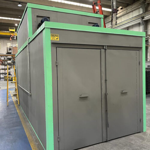 Estufas de Pintura para Cura Estacionária com Portas de Entrada e Saída